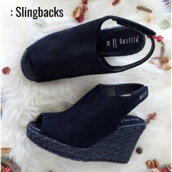 Slingbacks - Black - Gustita Luxury Comfort Shoes