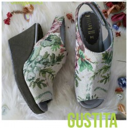 Slingbacks - Silk Green - Gustita Luxury Comfort Shoes